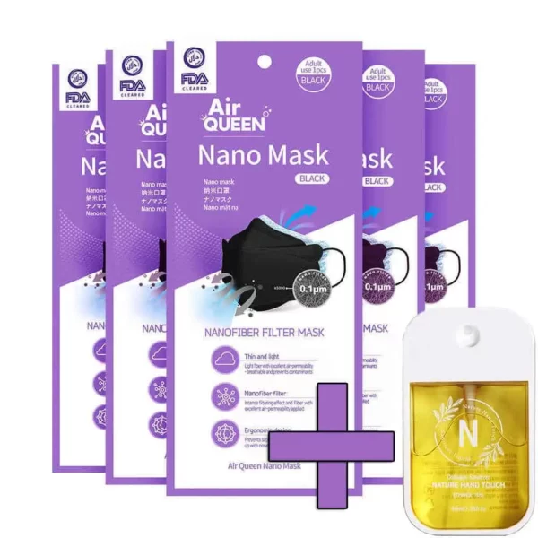 Air Queen Black Mask Nano Filtter